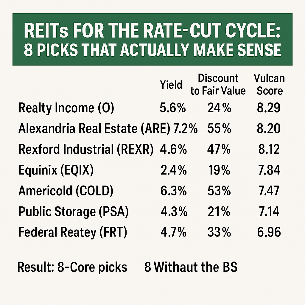 REITs for the Rate-Cut Cycle: 8 Picks That Actually Make&nbsp;Sense